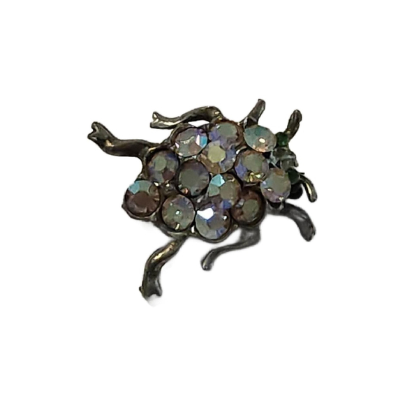 Junkyard blonde Vintage Jewelry - Vintage Aurora Borealis Beetle Brooch, Vintage Scarab Brooch